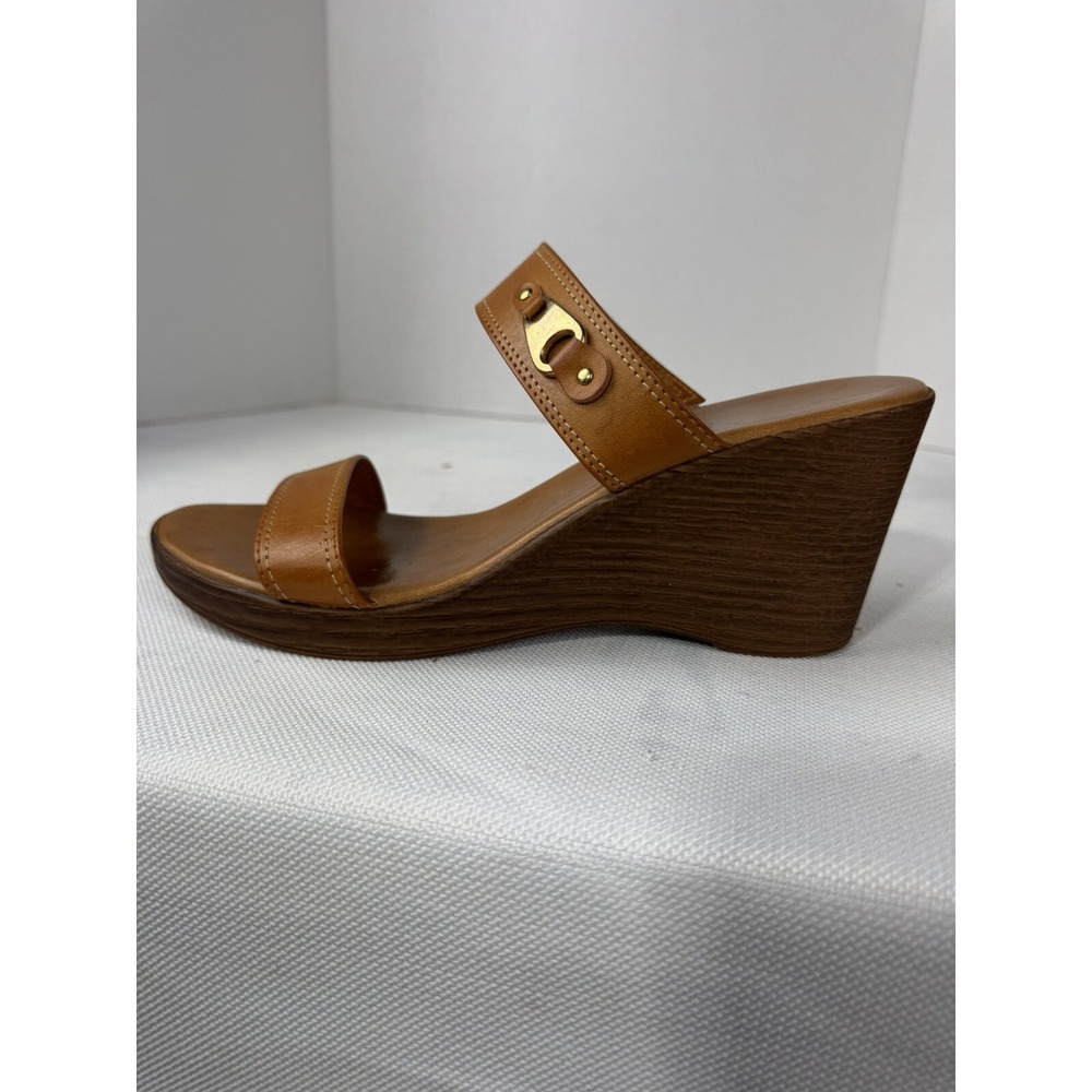 Handmade Italian Brown Wedge Sandals Women's Size 8 - Picture 10 of 16